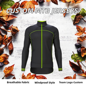 Camisetas de Ciclismo MTB Personalizadas para Empresas, al Por Mayor, Resistentes al Viento, Transpirables, de Manga Larga, Tallas Grandes, para Hombre, Otoño - Product Image 2