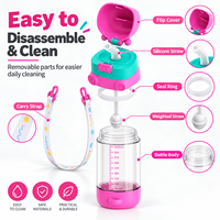 Bouteille à paille anti-fuite personnalisée pour tout-petits avec paille lestée et couvercle pop-up 260ml 340ml OEM ODM