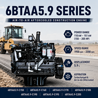 Moteur diesel SCDC 6BTAA5.9-C160 118 kW 160 CV 2200 tr/min, 6 cylindres en ligne, turbocompressé, refroidi par eau, pour machines de construction