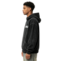 Sweat-shirt à capuche surdimensionné personnalisé avec logo, 350 GSM, effet délavé, impression numérique vintage, streetwear pour hommes, sweat-shirt à capuche déchiré