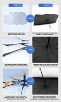 Parasol de pare-brise de voiture portable YISHUN, design de luxe personnalisé, protection multicouche contre les UV, idéal pour l'été