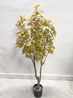 Künstlicher Polyscias Balfouriana Baum, Künstliche Grüne Aralia-Pflanze im Topf für Heim, Büro, Hotel, Innenlandschaftsgestaltung und Dekoration