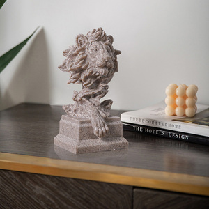 Mini León resina artesanía escultura decoración del hogar Accesorios para sala de estar Bar Porche-Knickknacks arte - Product Image 3