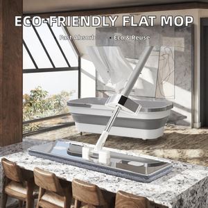Mopa Plana Ecológica ORIGINAL con Cubeta, Cabezal de Microfibra, Sistema de Escurrido Deslizante, Rectangular, para Limpieza de Pisos - Product Image 2