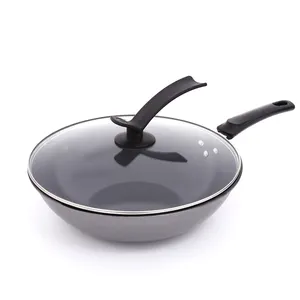 Sartén para freír, utensilio para freír, con recubrimiento de cerámica, Woks de acero al carbono, 32cm