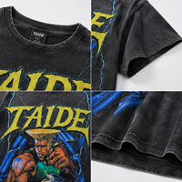 T-shirt ample TaiDe sur mesure 240 GSM en coton délavé avec imprimé graphique intégral et épaules tombantes – Fabrication OEM/ODM pour hommes