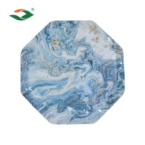 Assiettes <span class=keywords><strong>en</strong></span> papier octogonales de 10 pouces, compatibles micro-ondes, jetables, pour la restauration - Product Image 5