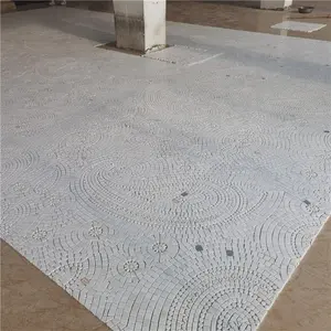 Medaglioni per pavimenti in mosaico di marmo bianco personalizzabili medaglioni per pavimenti in marmo Quare piastrelle per decorazioni artistiche