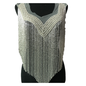 <span class=keywords><strong>Collar</strong></span> de Cristal con Pedrería Bordada para Boda, Dorado y Plateado, de una Sola Cara, Apliques para Manualidades - Product Image 2