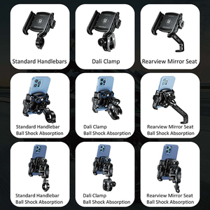 Support de téléphone pour moto Kewig IP66 étanche avec <span class=keywords><strong>amortisseur</strong></span> de chocs, rotation à 360 degrés, verrouillage en un clic pour téléphones portables de 5,4 à 7,2 pouces - Product Image 6