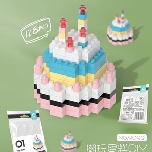 Bán Buôn Năm Mới Của Đảng DIY Bánh Sinh Nhật Xây Dựng Khối Thiết Lập <span class=keywords><strong>Micro</strong></span> Hạt Nhựa Nhỏ Quà Tặng Mô Hình 9092 Đồ Chơi - Product Image 5