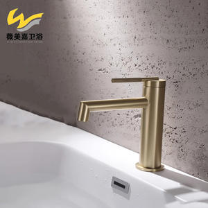 Cross-Border Exclusive All-Copper <b>Basin</b> Faucets Brushed Gold <b>Single</b> Handle Dual Control Lifting Activated Hot/Cold Water - Product Image 1