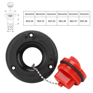ฝาถังน้ำมันพลาสติก ABS รุ่น D3107-B สีขาว พร้อมโซ่ สำหรับเรือยอชท์และอะไหล่แปลงรถบ้าน - Product Image 2