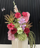 Boule de fleurs artificielles personnalisée PPS, rose, verte, marron, multicolore, pour décoration de table de mariage et événements