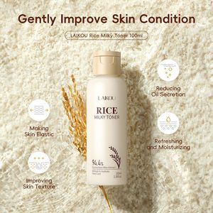 LAIKOU Produits biologiques Toner multifonctionnel Réduire les pores Hydratation Huile apaisante Équilibre Rafraîchissant Visage Peau Riz Lotion lactée - Product Image 4