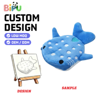 Porte-monnaie en peluche requin baleine personnalisé par le fabricant BIPU, pochette à monnaie en peluche en forme d'animal avec fermeture éclair, OEM ODM, faible MOQ, petit portefeuille de rangement