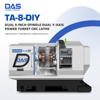 Torno CNC DAS Multifunción TA-8-DIY con Doble Husillo de 8 Pulgadas y Doble Eje Y con Torreta Motorizada