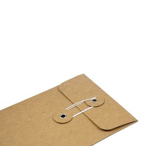 Enveloppe en papier cartonné avec logo personnalisé, papier kraft 250 g/m²/300 g/m², emballage pour café avec cordon à bouton, carte de vœux - Product Image 6