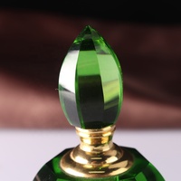 Flacons de parfum Oud en cristal vert de luxe avec bâtonnet en verre