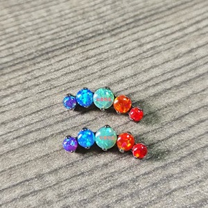 Piercing de lèvre en titane G23 F136 de qualité médicale, 12,8 mm, forme géométrique avec pierres en zircon, bijoux de piercing tendance - Product Image 4