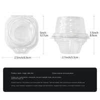 Boîte d'emballage ronde jetable en plastique PET transparent de qualité alimentaire pour cupcakes et tartes avec couvercle personnalisable