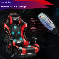 Chaise de jeu extensible en cuir avec massage, éclairage RGB, haut-parleurs, design ergonomique, rotation à 360 degrés, réglage électrique