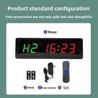 Temporizador Electrónico de Anillo Multimodo de 1.5 Pulgadas y 6 Dígitos para Fitness, Boxeo, Lucha, Entrenamiento, Competición, con Función de Cuenta Regresiva/Ascendente, Resistente al Agua, USB