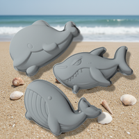 Ensemble de 3 moules en silicone pour gâteaux en forme d'animaux marins 3D, moule à pâtisserie pour la décoration de gâteaux au chocolat, au fudge et au pudding