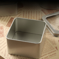 Boîte à gâteau en fer blanc avec fenêtre pour Tiramisu, emballage alimentaire en fer blanc, pot personnalisable en gros, cadeaux d'affaires sur mesure