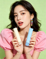 Tubes souples brillants bicolores personnalisés avec embout pointu pour crème solaire, OEM ODM en beige et bleu