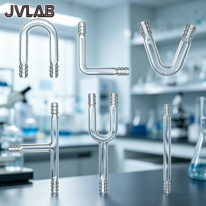 Set di Connettori per Tubi in Vetro Include Forme a U, T, Y, L, Angoli Diritti e a 45/60/90/120 Gradi in Vetro Borosilicato per <span class=keywords><strong>Chimica</strong></span> - Product Image 1