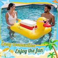 Porte-gobelets gonflable en forme de canard pour boissons, radeau flottant en plastique, support durable et pliable pour collations et boissons pour piscine, lac, rivière