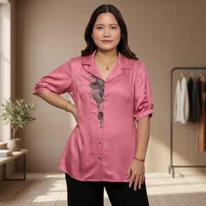 Chemise en coton de qualité supérieure pour femmes avec col classique et coupe confortable pour toutes les occasions Achetez directement auprès du fournisseur - Product Image 2