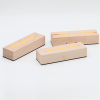 Présentoir artisanal en acrylique à faire soi-même |   Support d'éclairage d'ambiance personnalisé en gros, base en bois massif rectangulaire décorative avec LED