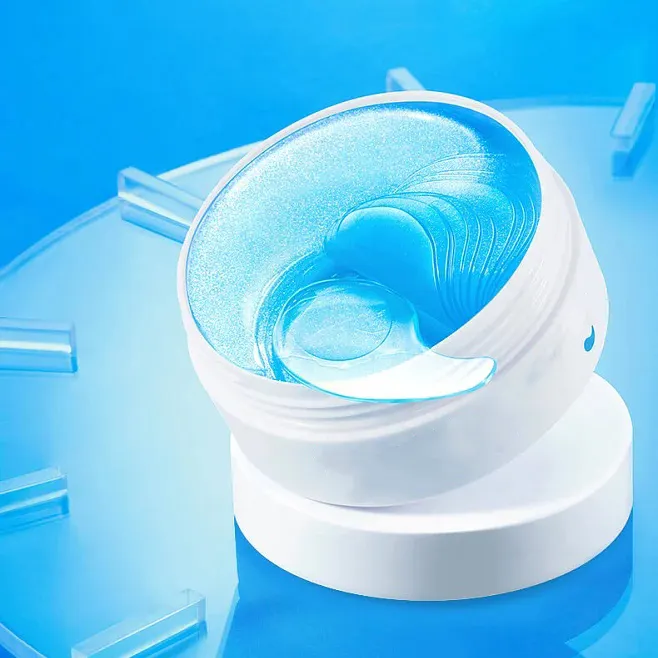 Cooling Sleep benda maschera per occhi in Gel idrogel blu Peptide di rame sotto le bende per gli occhi