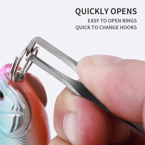 Pince à épiler ligne de pêche 420 acier inoxydable Double ouverture Mini pince rapide anneaux fendus outil d'ouverture ligne de pêche noeud Tyer - Product Image 6