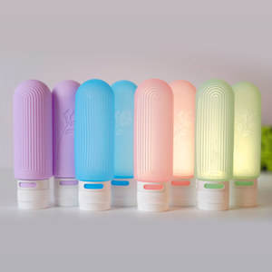 Silicone Travel Dispensing <b>Bottle</b> 40mm X 135mm Lilac Purple For Toner Shower Gel <b>Shampoo</b> Storage <b>Refill</b> <b>Bottle</b> - Product Image 3