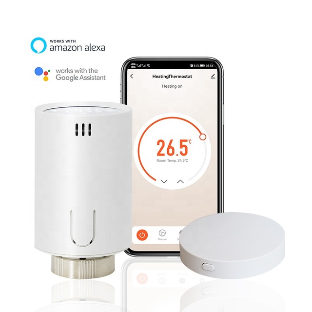OEM and ODM Smart Alexa Controlled Zigbee TRV Modern Design for Water Heating System