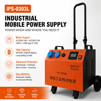 Fuente de Alimentación Móvil Industrial IPS0303L, Unidad de Respaldo Recargable de Alta Capacidad, Ruedas Resistentes para Construcción y Carreteras Municipales