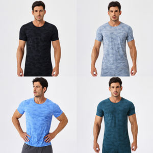 جاكار للياقة البدنية رقبة مستديرة ملابس رياضية عالية المرونة ملابس نشطة فضفاضة تناسب سريع الجفاف تنفس تيشيرتات رجالية - Product Image 3