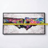 Lukisan Kanvas Persegi Panjang Seni Grafiti Fist Bump, Poster Seni Dinding Jalanan, Cetakan Warna-warni, Dekorasi Rumah Ruang Tamu, Hadiah Ulang Tahun