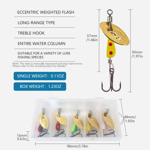 LUSHAZER Set <span class=keywords><strong>da</strong></span> 5 Pezzi Esche Spinner Girevoli 3g 50mm Cucchiaino Spinnerbait con Paletta Metallica per Pesca alla <span class=keywords><strong>Spigola</strong></span> Fiumi Laghi Kit di Esche <span class=keywords><strong>da</strong></span> Pesca - Product Image 3