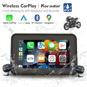 Xe máy 5 inch IPX7 không thấm nước bên ngoài GPS Navigator không dây <span class=keywords><strong>Apple</strong></span> Carplay Android tự động hai 1080p Video Recorder cho động cơ - Product Image 3