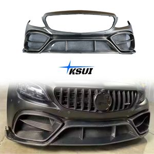 Paraurti Anteriore Parziale in Fibra di Carbonio di Alta Qualità Stile M per Mercedes Benz Classe C <span class=keywords><strong>W205</strong></span> <span class=keywords><strong>Amg</strong></span> C43 C63 2015-2019 Kit Carrozzeria - Product Image 1
