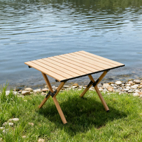 Table pliante moderne en acier inoxydable au design tendance - Durable, légère, portable, 2 places, pour pique-nique, plage, voyage