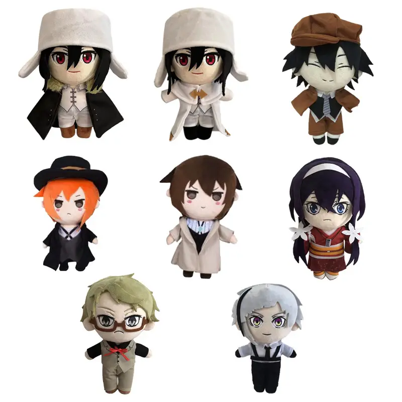 Anime Bungou Stray Dogs Plush Doll Toy Dazai Osamu Edogawa Rampo Izumi Kyouka Nakahara Chuuya Cute Soft Stuffed Pillow Kids Gift