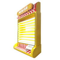 Étagère de présentation de jouets en bois moderne sur mesure pour boutique, avec éclairage LED mural