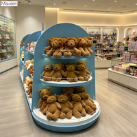 Kommerzielle Mehrstöckige Gebogene Insel-LED-Beleuchtungs-Vitrine für Plüsch-Stofftier-Ausstellung