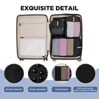 Ensemble de 3 cubes d'emballage de compression de sac noir personnalisés à la mode pour les voyages en plein air