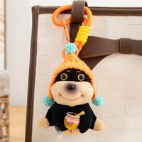 Llavero de Mascota Perro con Disfraz de Abeja Peluda, Llavero de Peluche de Animal Kawaii para Accesorio de Llave de Coche